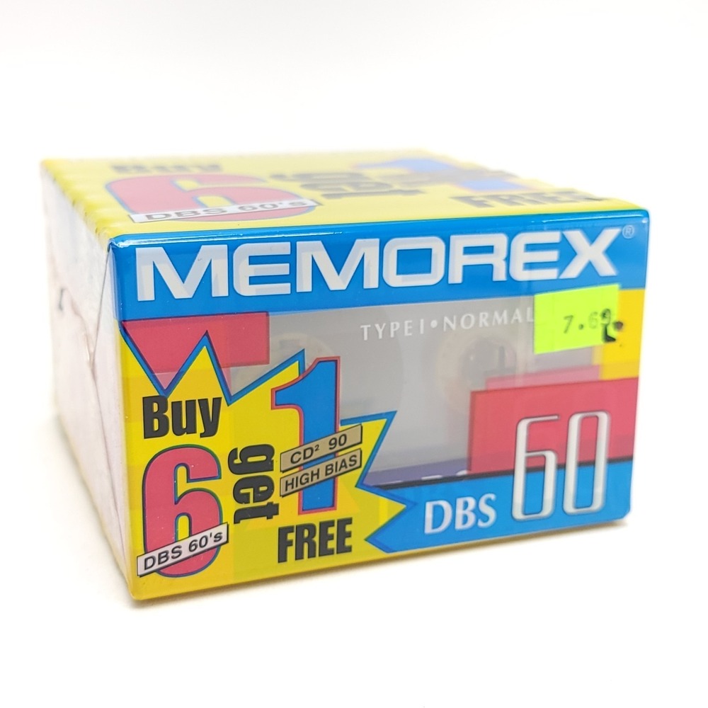 Memorex Blank Audio Cassettes Tapes SEALED 6+1 DBS 60 NOS‎